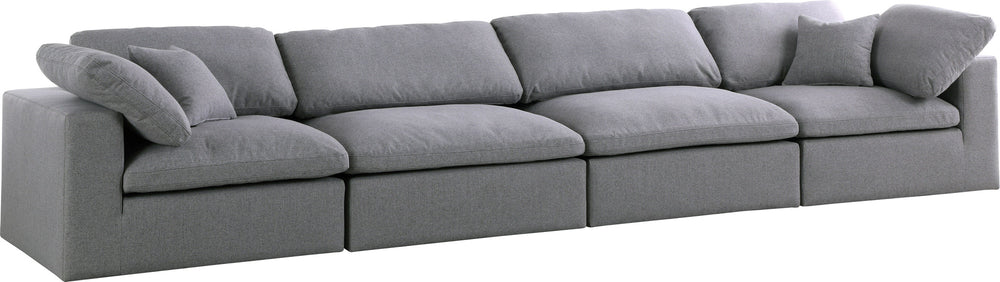 Carmen Cloud Modular Sofa In Grey Linen Fabric