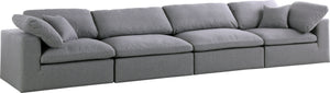 Carmen Cloud Modular Sofa In Grey Linen Fabric