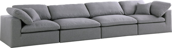 Carmen Cloud Modular Sofa In Grey Linen Fabric