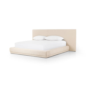Martina Bed Wide King in Bergamo Parchment