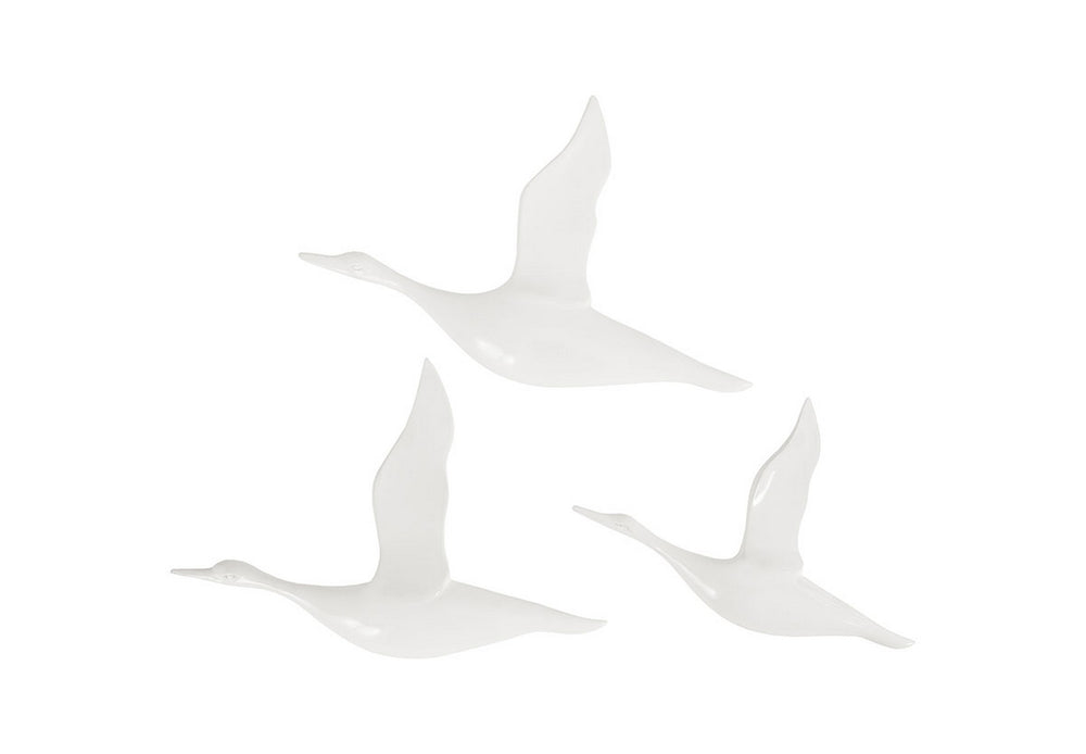Flying Ducks, Gel Coat White, Set of 3