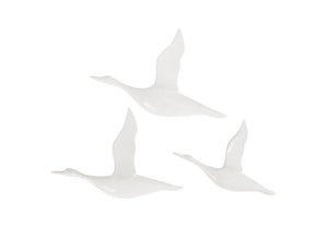 Flying Ducks, Gel Coat White, Set of 3