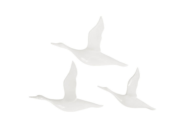 Flying Ducks, Gel Coat White, Set of 3