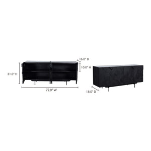 Moe's Kattan Sideboard Black with Marble Top