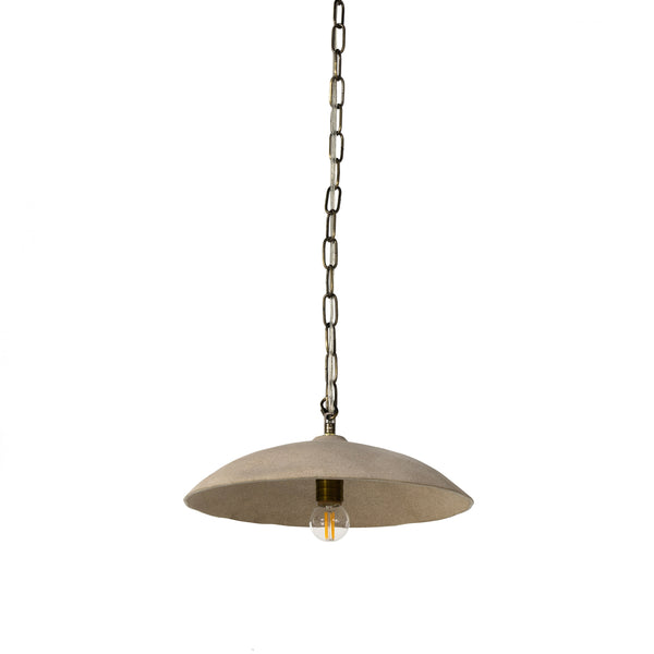 Organic Ceramic Pendant In Sand Porcelain