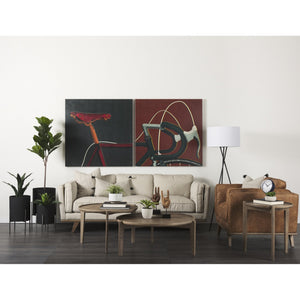 Brooks 41.7L x 34.8W x 33.5H Cognac Brown Faux Leather Chair W/ Medium Brown Wooden Legs