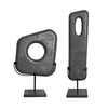 Flaubert Marble and Industrial Steel Duo in Black Marble and Matte Black Finish
