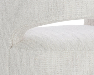 LLORET WHEELED DINING ARMCHAIR - MERINO PEARL