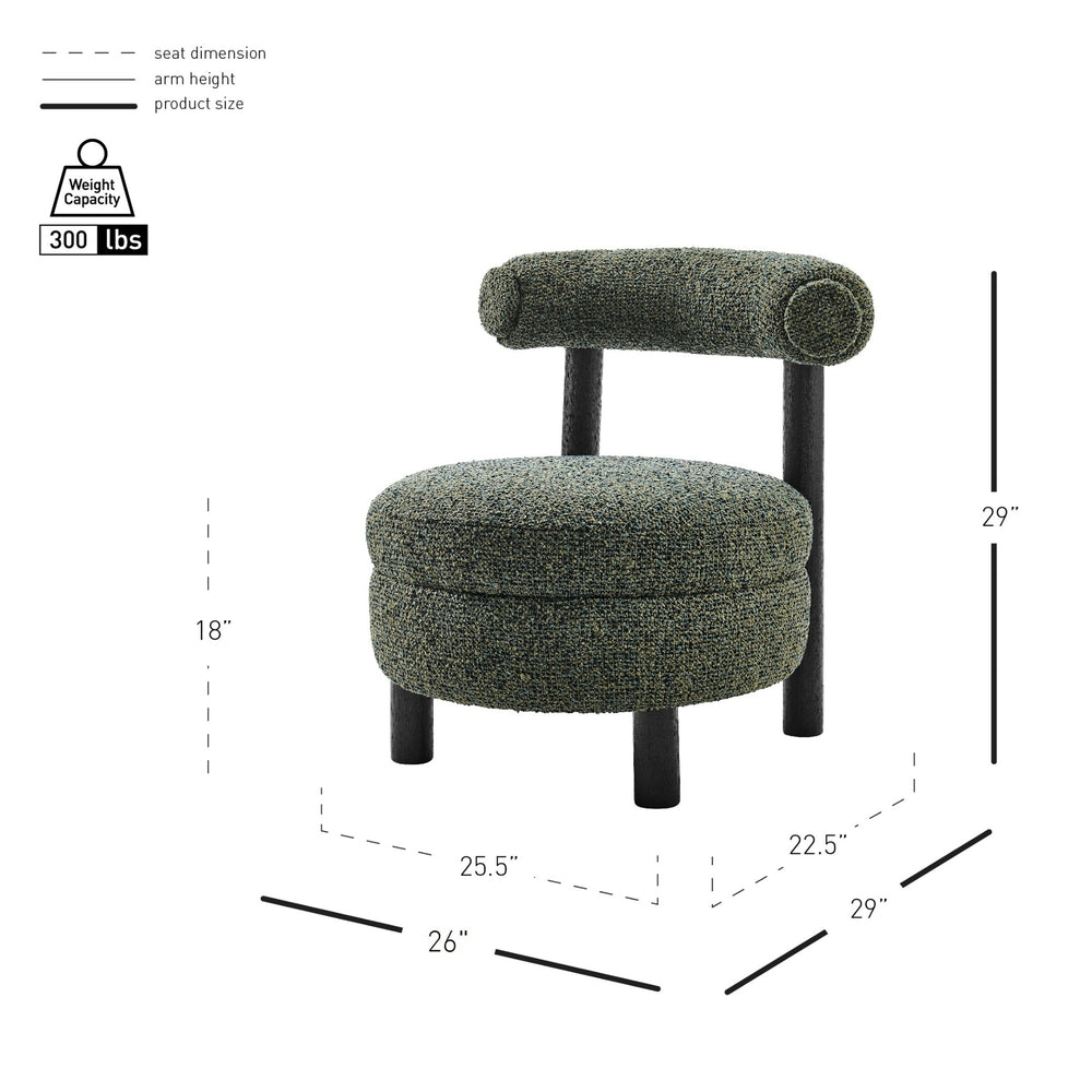 Esther Boucle Accent Chair, Speckled Green 