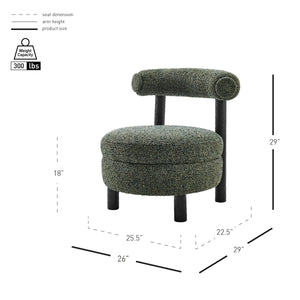 Esther Boucle Accent Chair, Speckled Green 