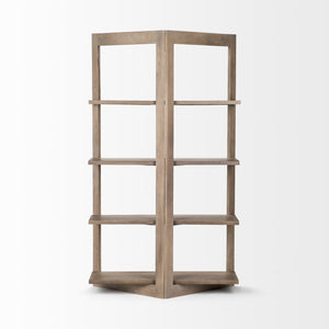 Turnbull I 42L x 16W x 72H Light Brown Wood Four Shelf Shelving Unit