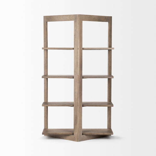Turnbull I 42L x 16W x 72H Light Brown Wood Four Shelf Shelving Unit