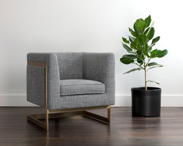 YVETTE ARMCHAIR - GOLD - CHACHA GREY