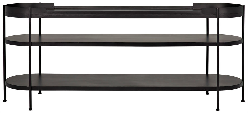 Cassio Console in Matte Black Industrial Steel