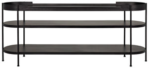 Cassio Console in Matte Black Industrial Steel