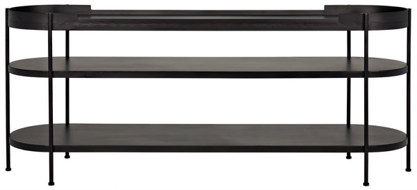 Cassio Console in Matte Black Industrial Steel