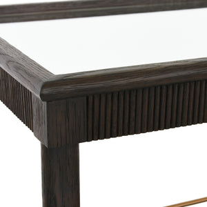 CLASSIC BAR CART WITH FLUTED DETAIL IN ESPRESSO OAK