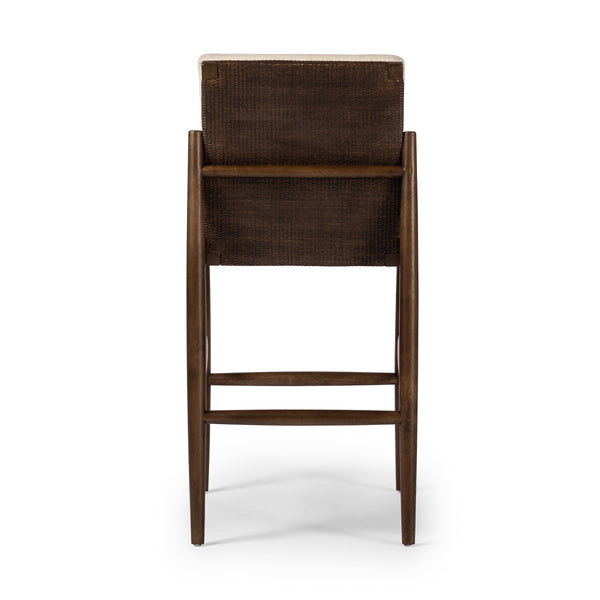 Costera Bar Stool In Antwerp Natural And Almond And Vintage Cross Woven Cane