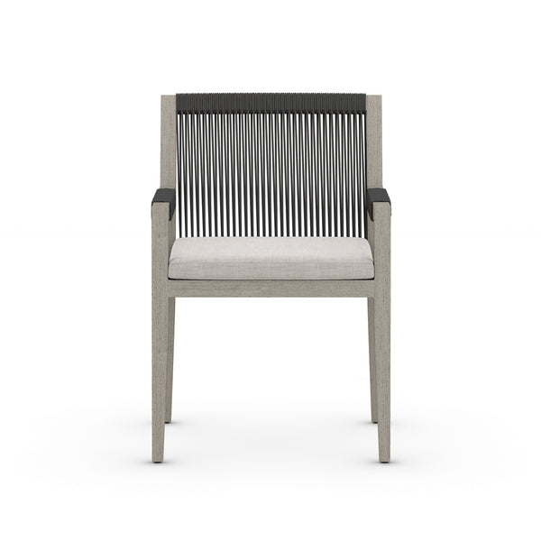 Sherwood Dining Armchair In Grey/Stone Grey