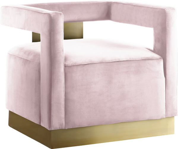 Jorge Accent Chair In Pink Velvet