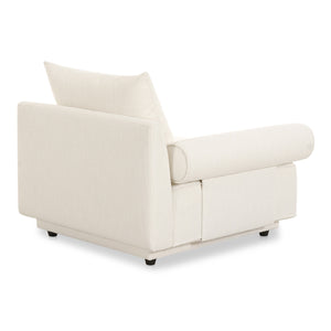 Moe's Rosello Left Arm Facing Chair in White