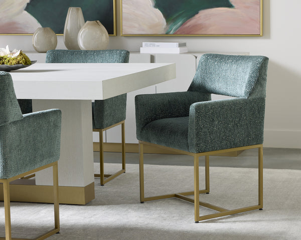 GRECO DINING ARMCHAIR - AURA TEAL