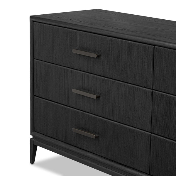 Rosenell 6 Drawer Dresser - Black Paper Cord