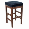Valencia Bonded Leather Counter Stool Drift Wood Legs In Vintage Blue