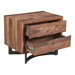 Moe's Bent Collection Nightstand - Solid Acacia