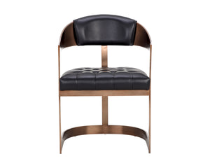 BEAUMONT DINING ARMCHAIR - ANTIQUE BRASS - CANTINA BLACK