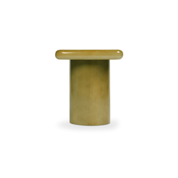 Moe's Daisy Side Table Green with Gloss Finish