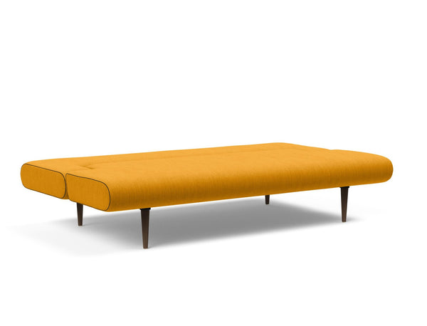 UNFURL SOFA BED in ELEGANCE BURNED CURRY FABRIC WITH Dark Wood LEGS 507