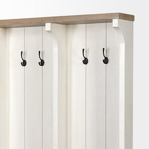 Fairview IV 61L x 17W White And Brown Wood With Storage Hall Tree