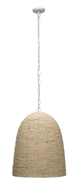 Waterfront Wood Beaded 1-Light Pendant