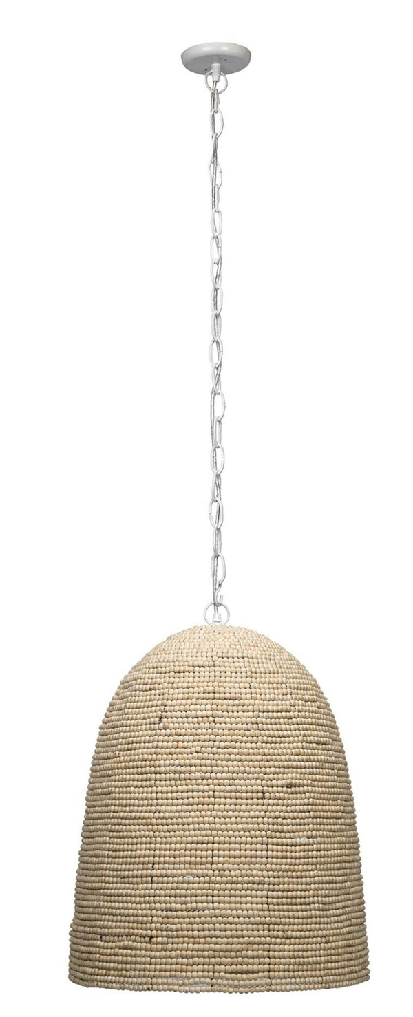 Waterfront Wood Beaded 1-Light Pendant