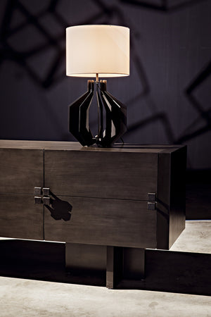Amidala Mahogany and Veneer Sideboard with Brass Pulls in Two-Tone Pale