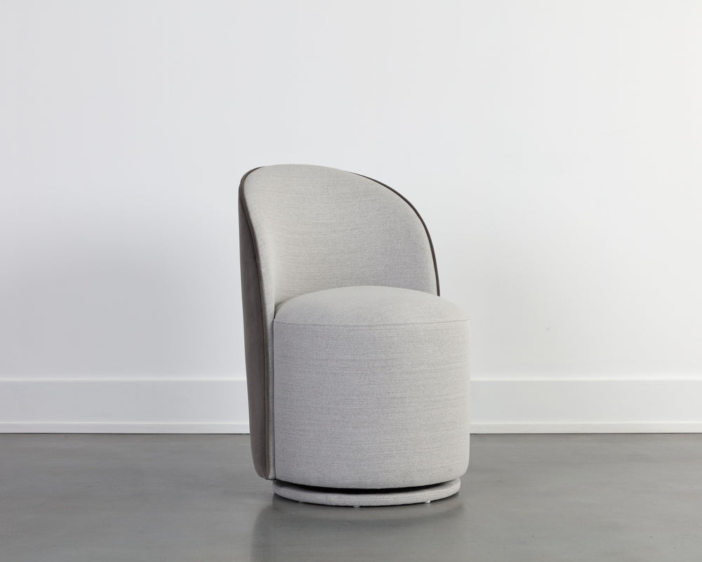 CAVOLI SWIVEL DINING CHAIR - MINA LIGHT GREY / MEG ASH