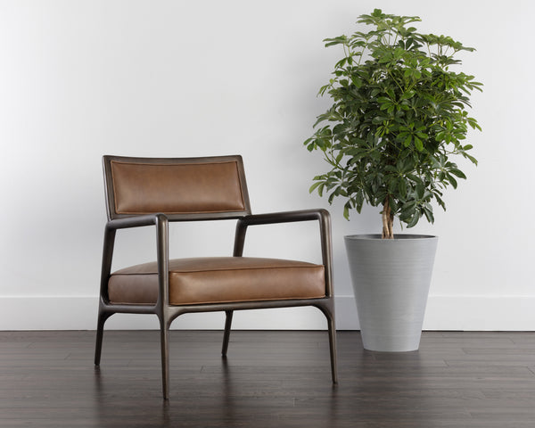 Damien Lounge Chair - Vintage Caramel Leather