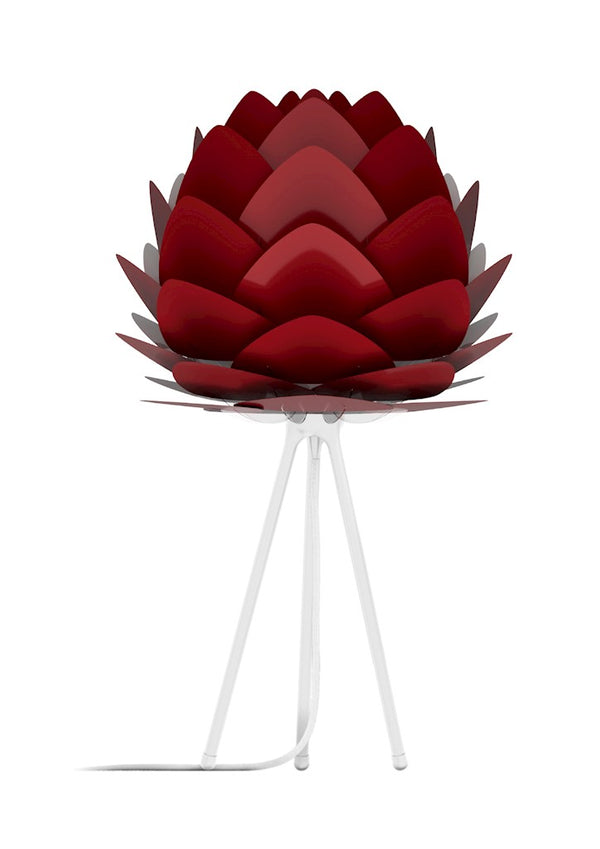 Aluvia Table Lamp in Ruby with White Base
