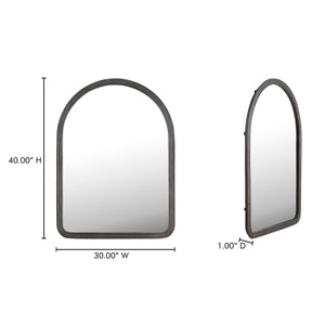 Granger Mirror Black with Channeled Detail