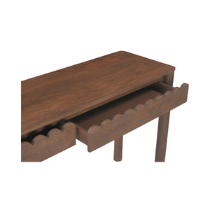 Moe's Wiley Console Table with Scalloped Edge, Brown