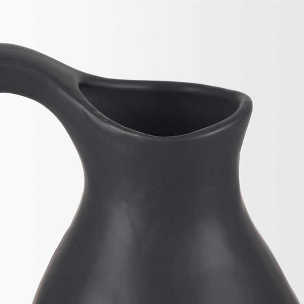 Valora Matte Black Ceramic Jug