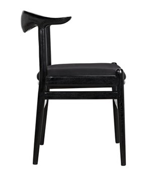 Boone Sungkai/Mindi Chair in Charcoal Black with Black Cotton Fabric