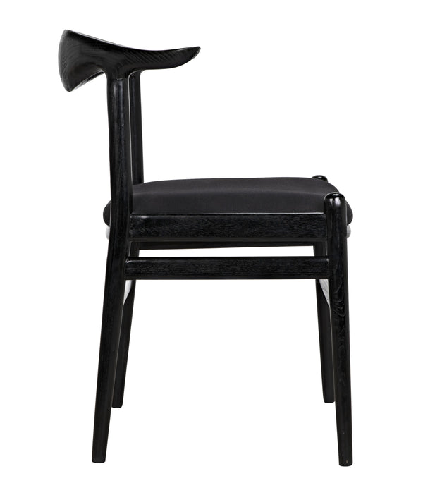 Boone Sungkai/Mindi Chair in Charcoal Black with Black Cotton Fabric