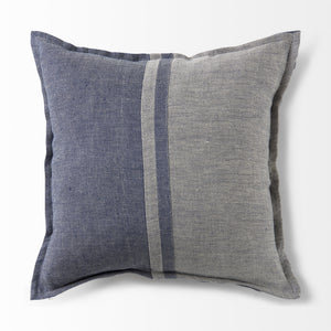 Aubrielle 20L x 20W Gray and Blue Fabric Color Blocked Decorative Pillow Cover