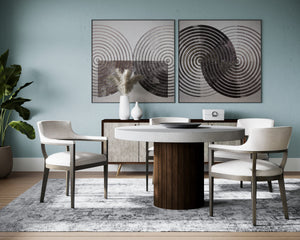 BRYLEA DINING ARMCHAIR - BROWN - SALOON LIGHT GREY LEATHER