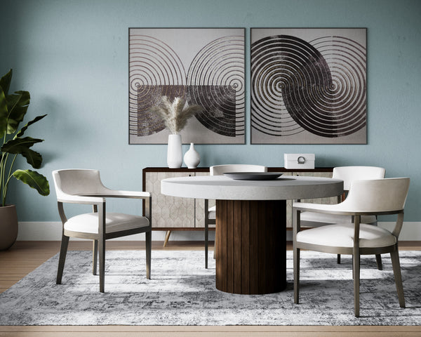 BRYLEA DINING ARMCHAIR - BROWN - SALOON LIGHT GREY LEATHER