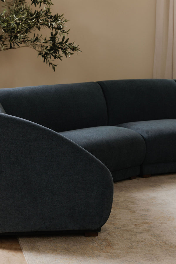 Fraser Left Arm Facing Sofa in Deep Blue