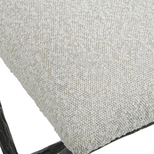Brisby Gray Fabric Small Bench