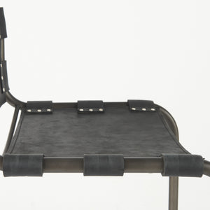Berbick 21L x 25W x 38H Black Leather W/ Iron Frame Counter Stool